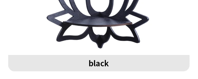Wooden Lotus Hollow Shelf – Wall-Mounted Aromatherapy Organizer & Candle Holder