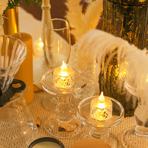 Flameless LED Light Candle LED Crystal Candle Light Transparent Shell Electronic Night Lamp Dating Party Holiday Home Decoration