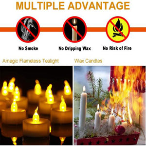 24Pcs Flameless LED Tea Light Candles – Warm White Wishing Candle Set for Holiday Decor