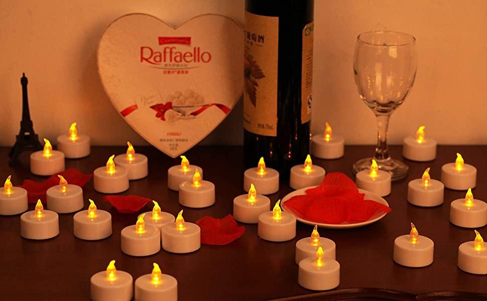 24Pcs Flameless LED Tea Light Candles – Warm White Wishing Candle Set for Holiday Decor