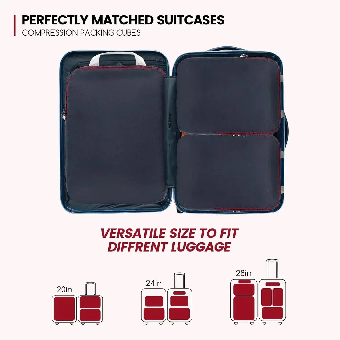 2/6/9-Piece Waterproof Travel Packing Cubes Set – Space-Saving Luggage Organizer Bags