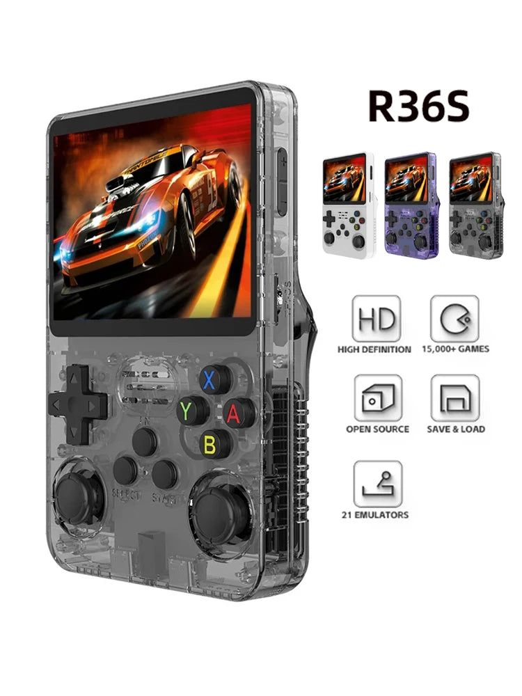 R36S Retro Handheld Game Console 128GB – 3.5" IPS Screen Linux System Portable Gaming Console with 64GB/128GB Games