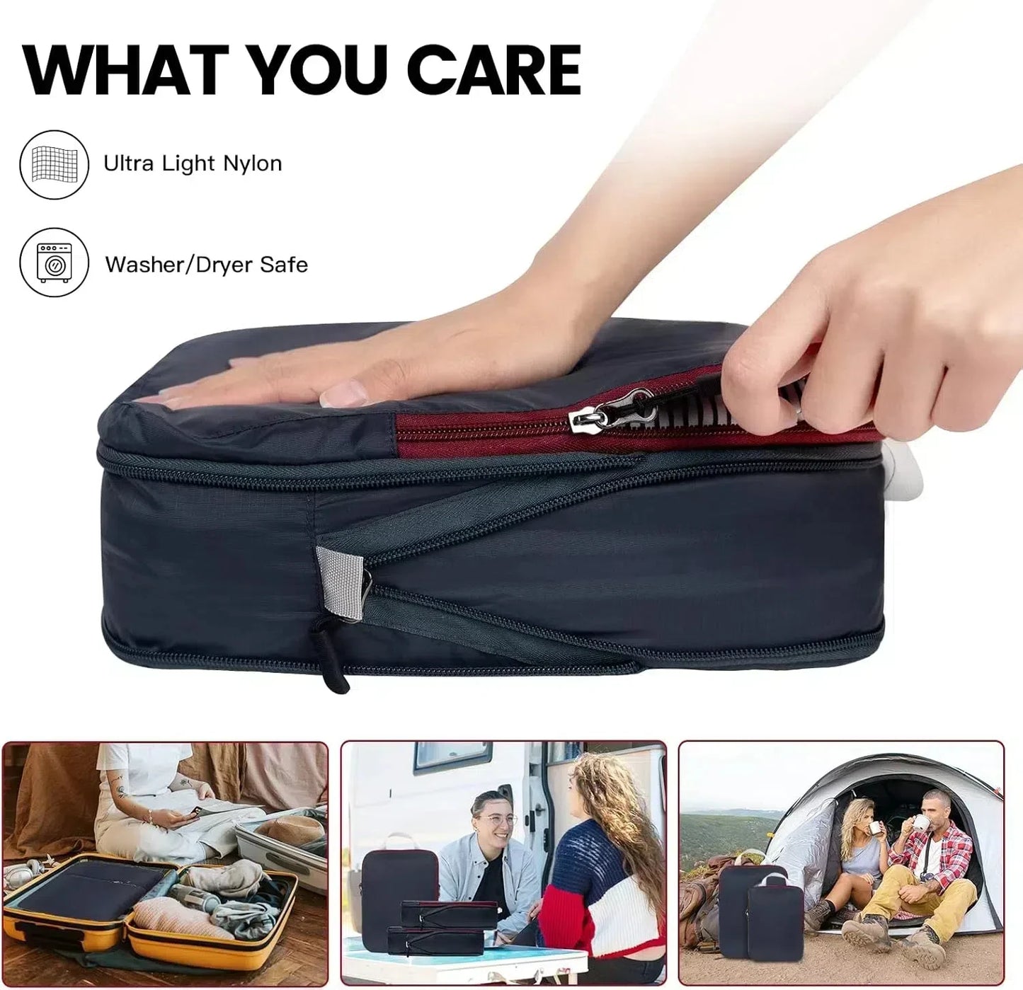 2/6/9-Piece Waterproof Travel Packing Cubes Set – Space-Saving Luggage Organizer Bags