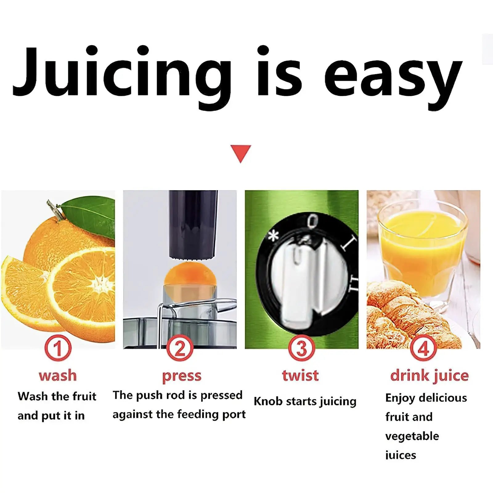 400W Centrifugal Electric Juicer Wide Chute Whole Fruit Vegetable Blender