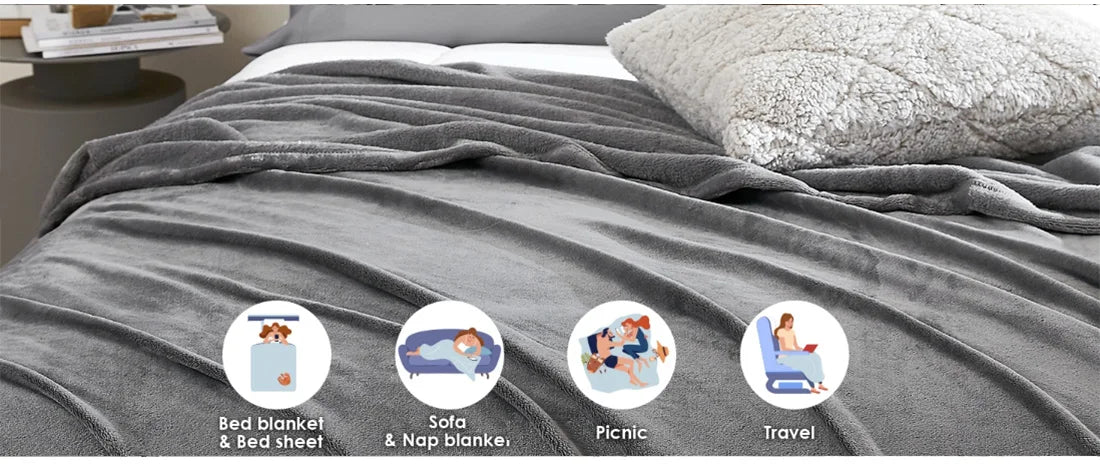 Homesol® Silky Fleece Blanket – Super Soft & Warm for Bed, Sofa, and Armchair