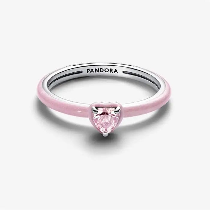 Pandora Heart Pink Chakra Ring – Sterling Silver Love Energy Healing Jewelry