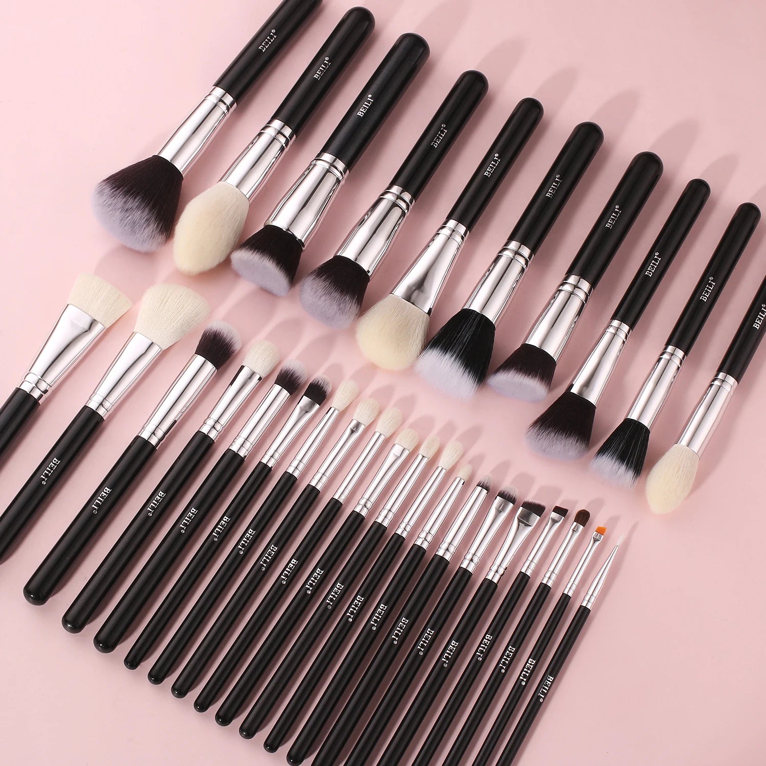 BEILI Black Makeup Brush Set – Professional Natural Goat Hair Brushes for Foundation, Powder & Eyeshadow