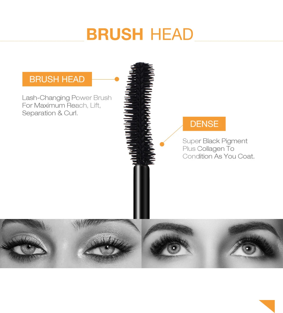 O.TWO.O 3D Mascara – Lengthening Black Lash Eyelash Extension, Long-Wearing Gold Color Brush