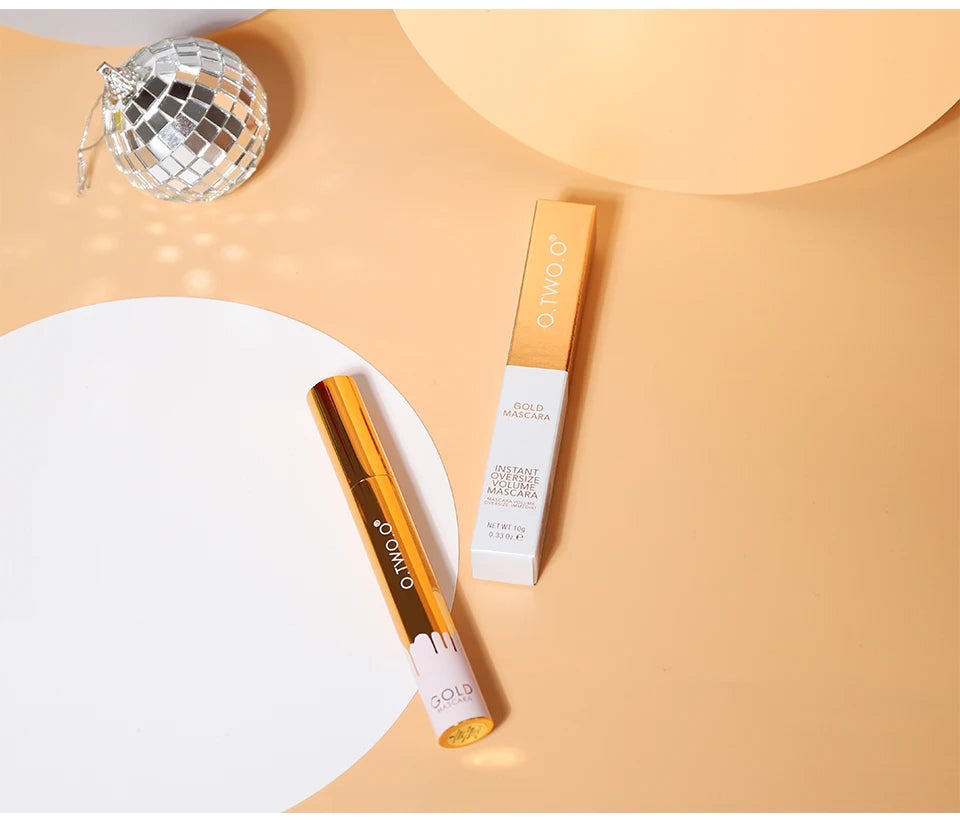 O.TWO.O 3D Mascara – Lengthening Black Lash Eyelash Extension, Long-Wearing Gold Color Brush