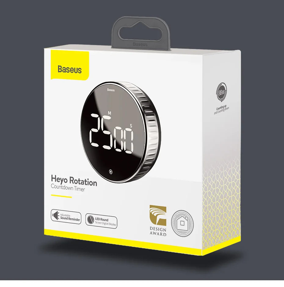 Baseus Magnetic Kitchen Timer – Digital & Mechanical Countdown Alarm
