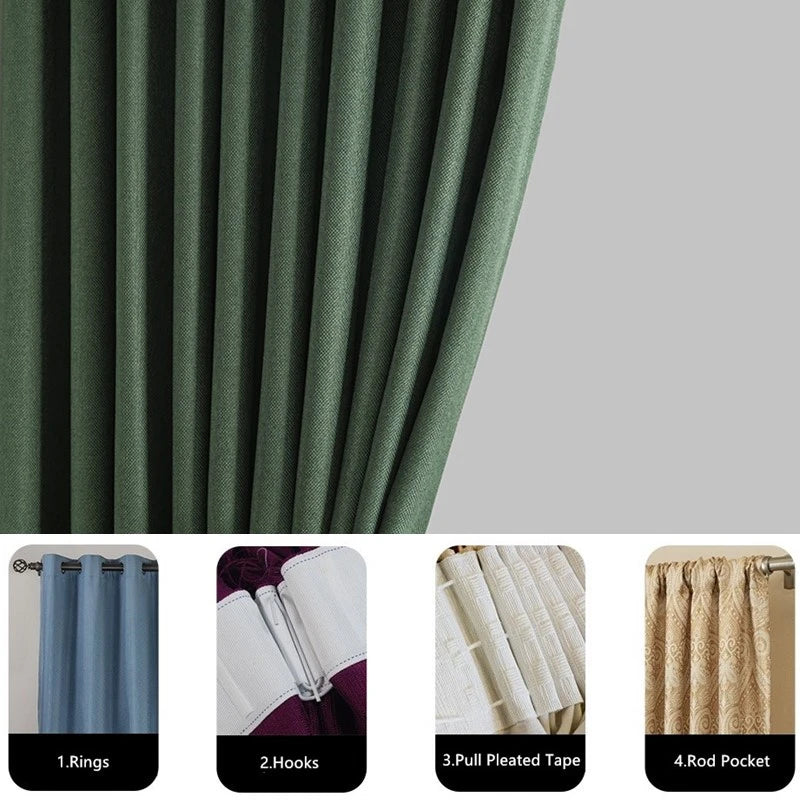 310cm Custom Blackout Cotton Linen Curtains – 80% Thickened Luxury Window Drapes