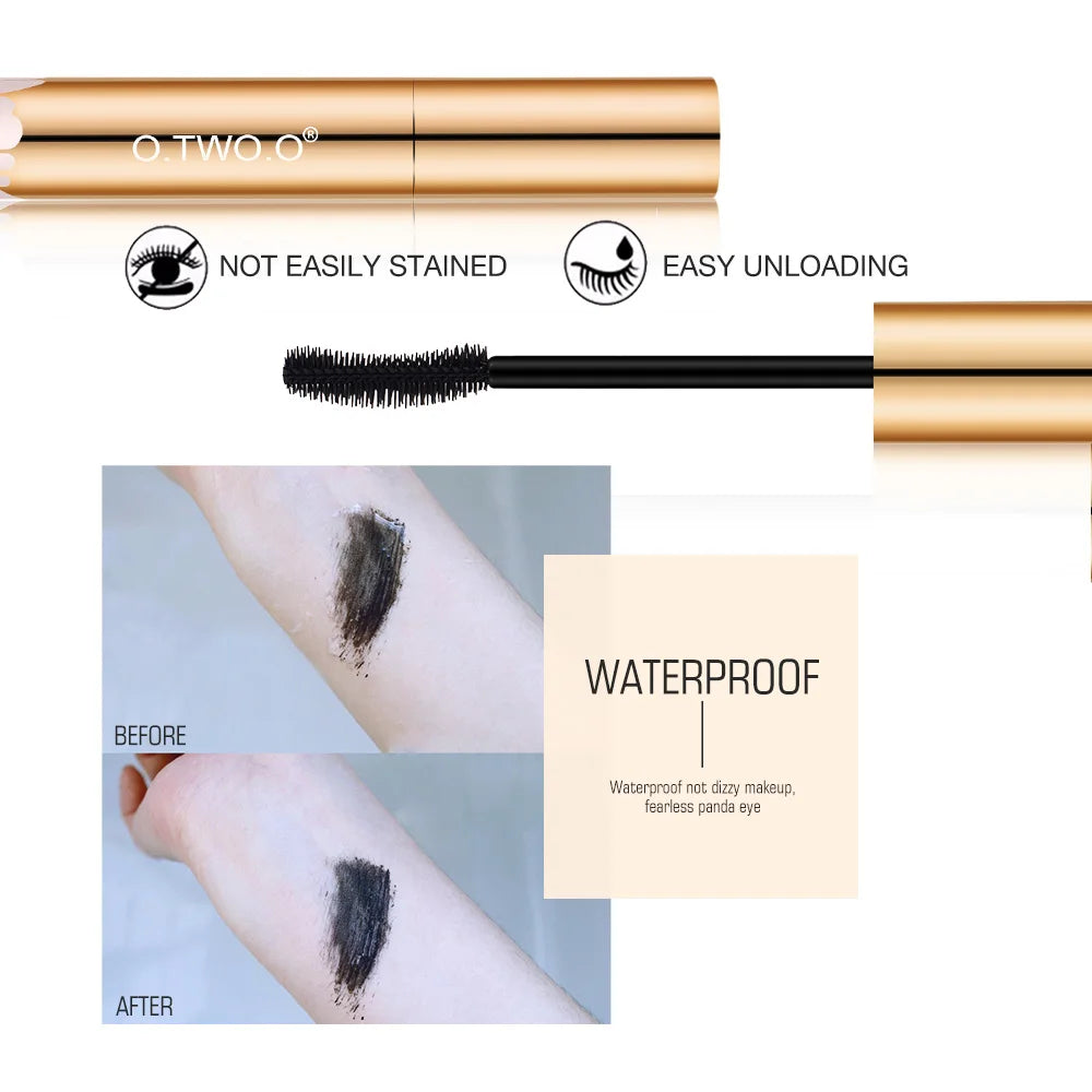 O.TWO.O 3D Mascara – Lengthening Black Lash Eyelash Extension, Long-Wearing Gold Color Brush