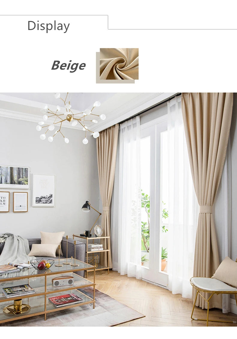 310cm Custom Blackout Cotton Linen Curtains – 80% Thickened Luxury Window Drapes