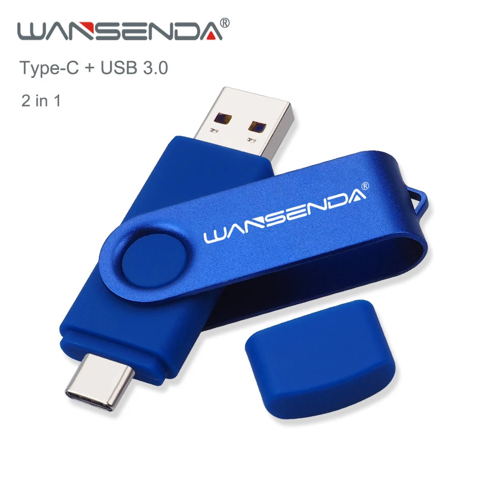 Wansenda USB 3.0 Flash Drive Type-C Dual Pen Drive 512GB – High-Speed Memory Stick for Android, PC, Laptop & Tablet