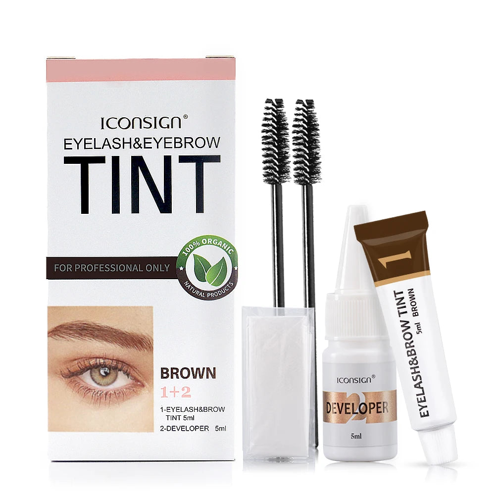 ICONSIGN Eyelash & Eyebrow Tint Kit – Brow Dye, Lash Lift & Tinting Makeup Tools