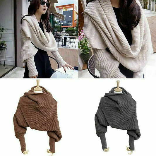 10 Colors Women Knitted Sweater Scarf Wrap – Winter Warm Shawl Sweaters