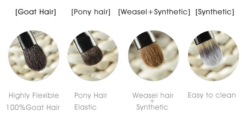 "OVW Professional Makeup Brush Set – Goat Hair Powder, Blush, Eyeshadow & Foundation Brushes