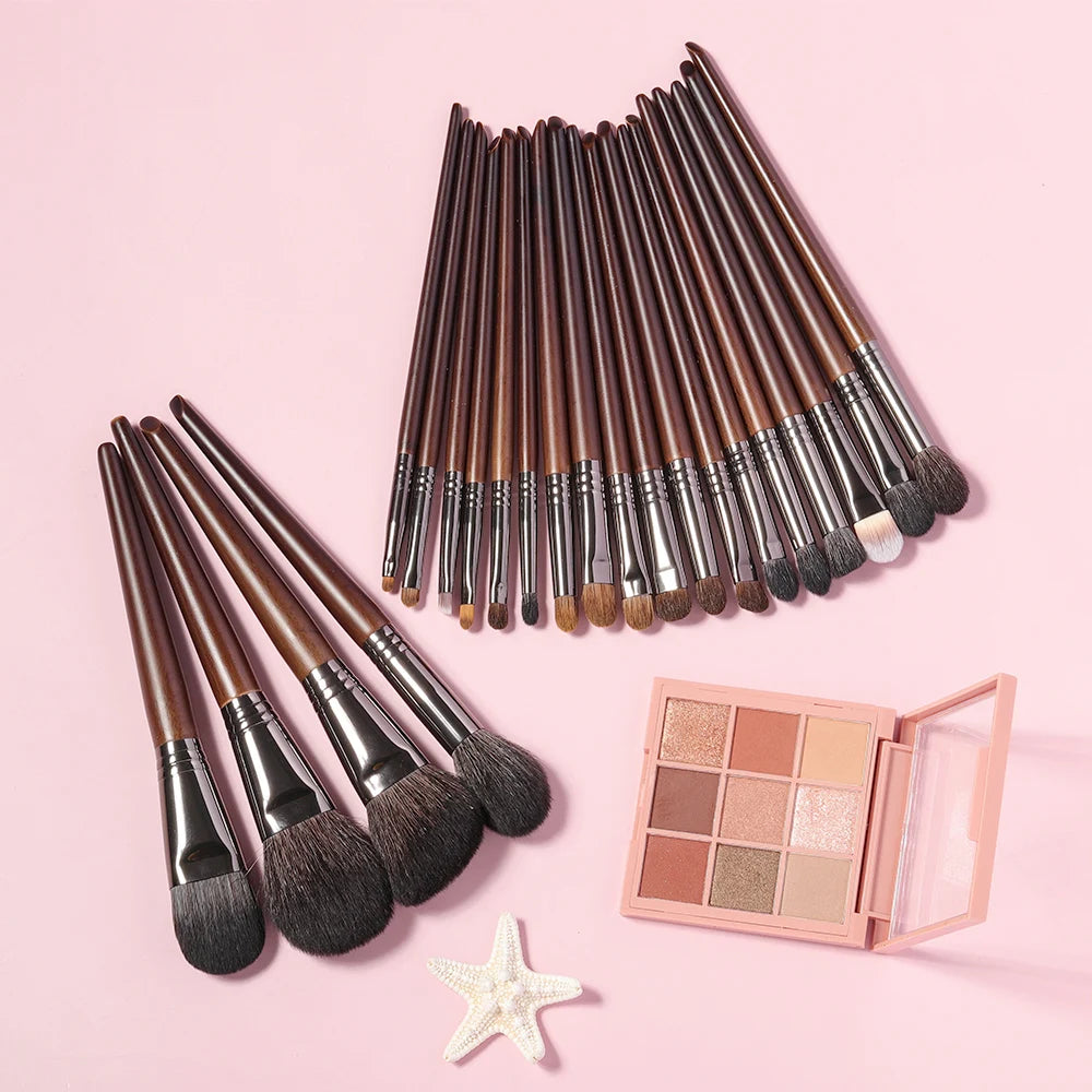 "OVW Professional Makeup Brush Set – Goat Hair Powder, Blush, Eyeshadow & Foundation Brushes