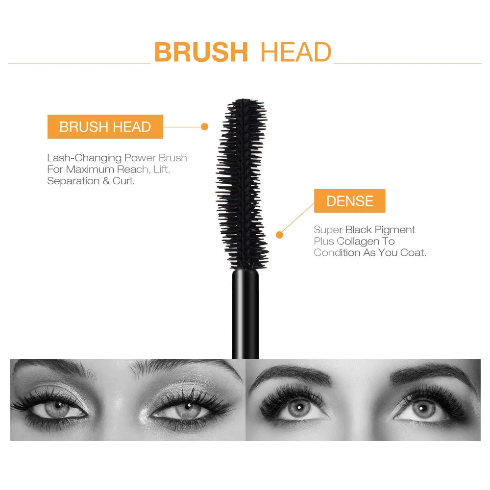 O.TWO.O 3D Mascara – Lengthening Black Lash Eyelash Extension, Long-Wearing Gold Color Brush