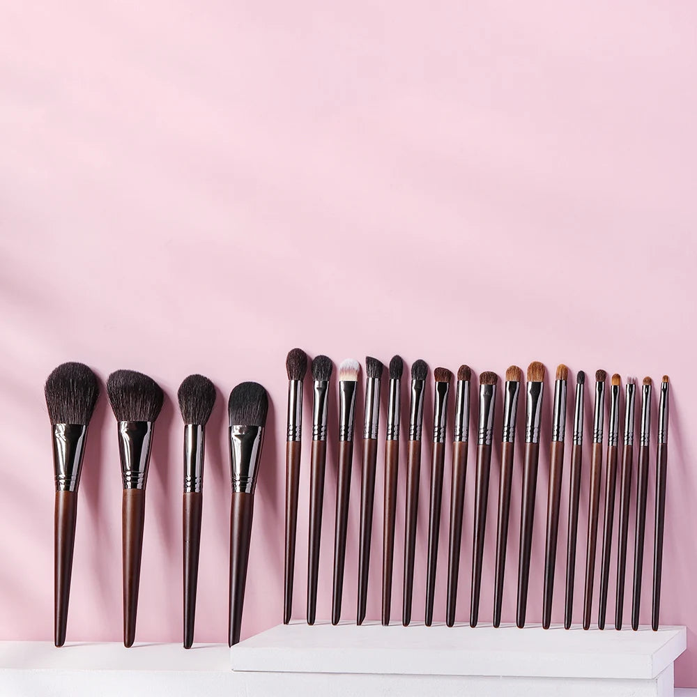 "OVW Professional Makeup Brush Set – Goat Hair Powder, Blush, Eyeshadow & Foundation Brushes