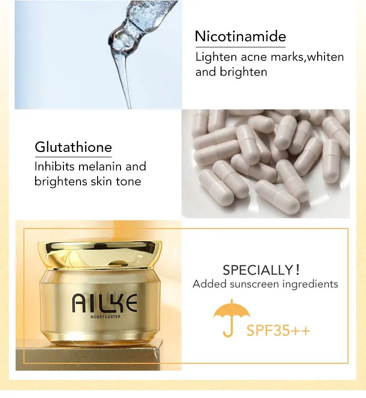 AILKE Dark Spot Corrector Facial Cream – Hydrating, SPF35+, Korean Skin Brightening & Anti-Sunburn