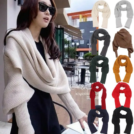 10 Colors Women Knitted Sweater Scarf Wrap – Winter Warm Shawl Sweaters