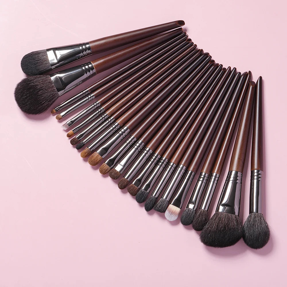 "OVW Professional Makeup Brush Set – Goat Hair Powder, Blush, Eyeshadow & Foundation Brushes