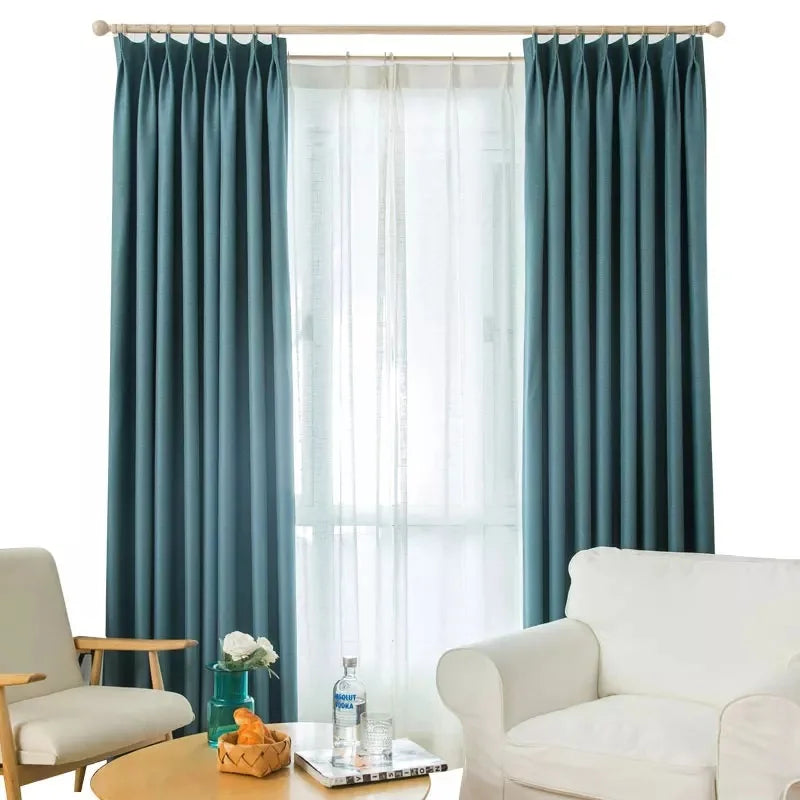 310cm Custom Blackout Cotton Linen Curtains – 80% Thickened Luxury Window Drapes