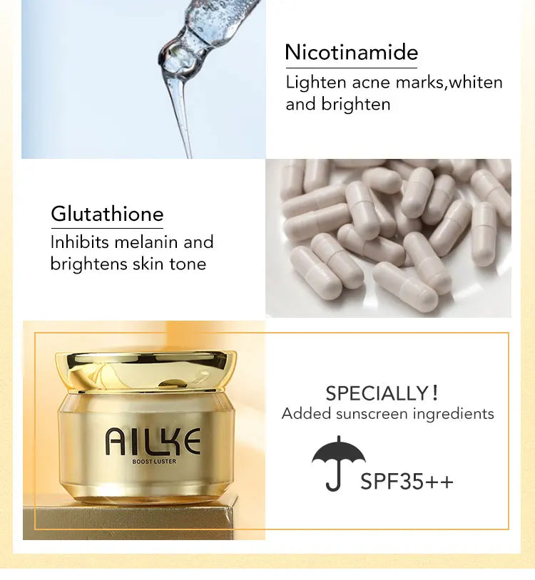 AILKE Dark Spot Corrector Facial Cream – Hydrating, SPF35+, Korean Skin Brightening & Anti-Sunburn