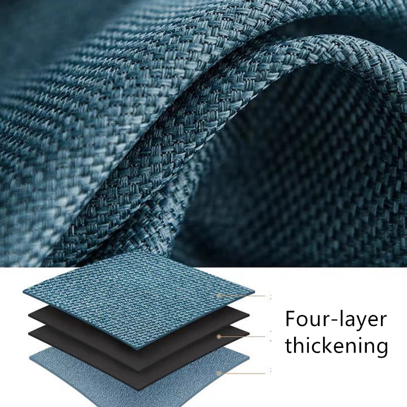 310cm Custom Blackout Cotton Linen Curtains – 80% Thickened Luxury Window Drapes