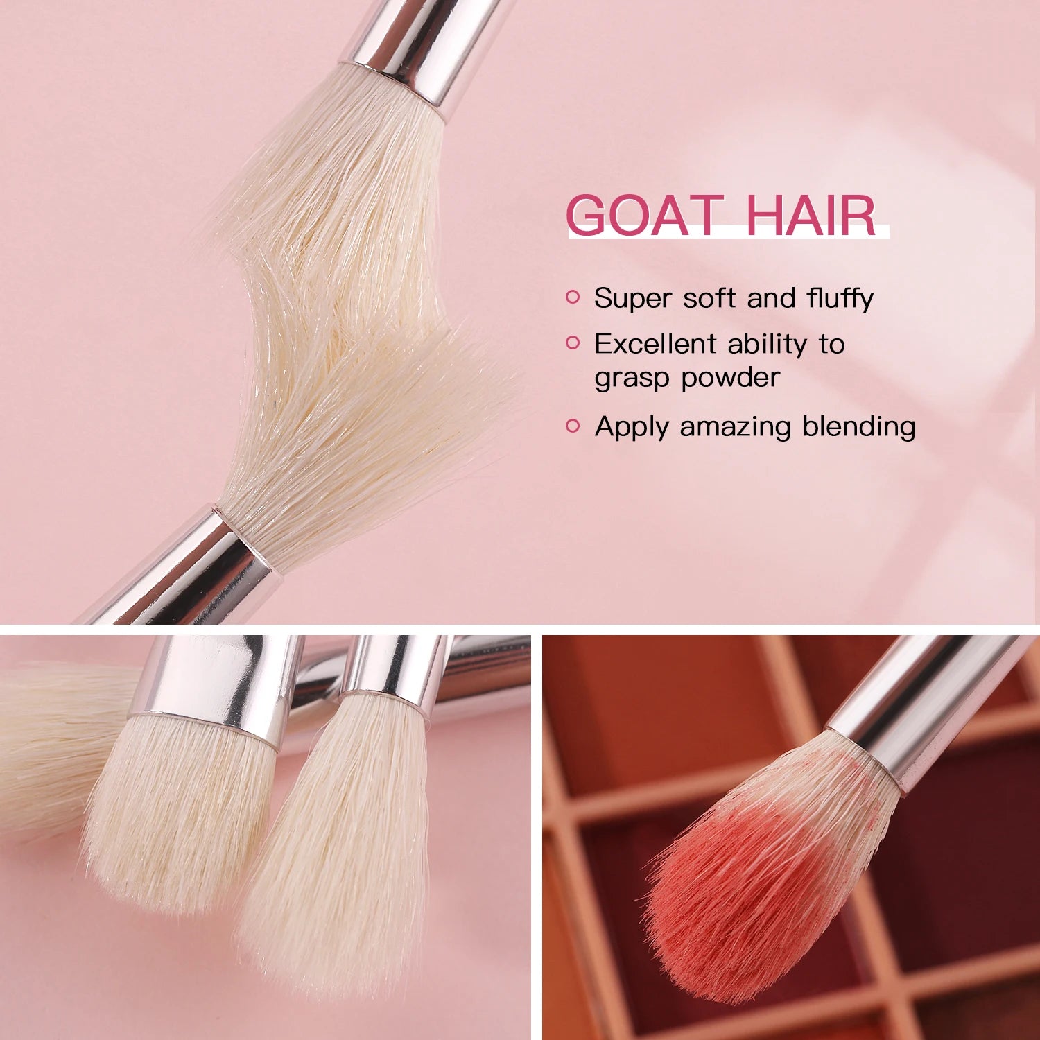 BEILI Black Makeup Brush Set – Professional Natural Goat Hair Brushes for Foundation, Powder & Eyeshadow