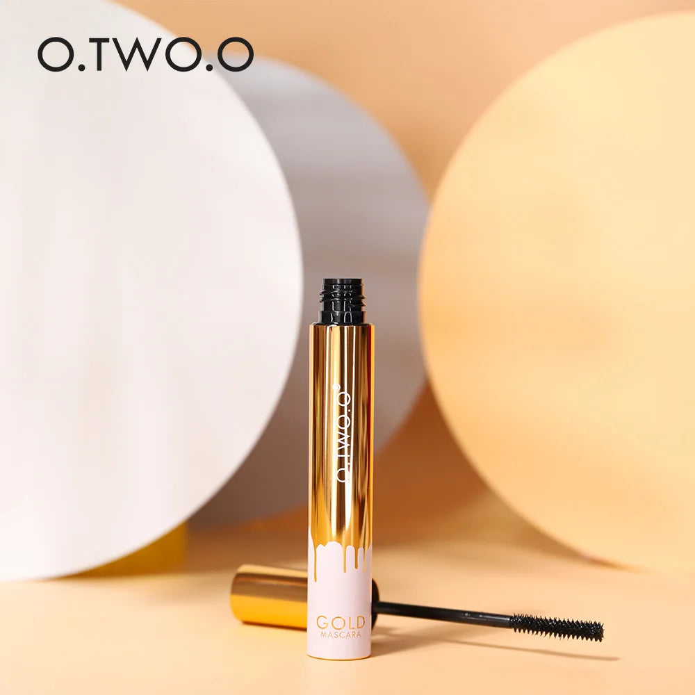 O.TWO.O 3D Mascara – Lengthening Black Lash Eyelash Extension, Long-Wearing Gold Color Brush
