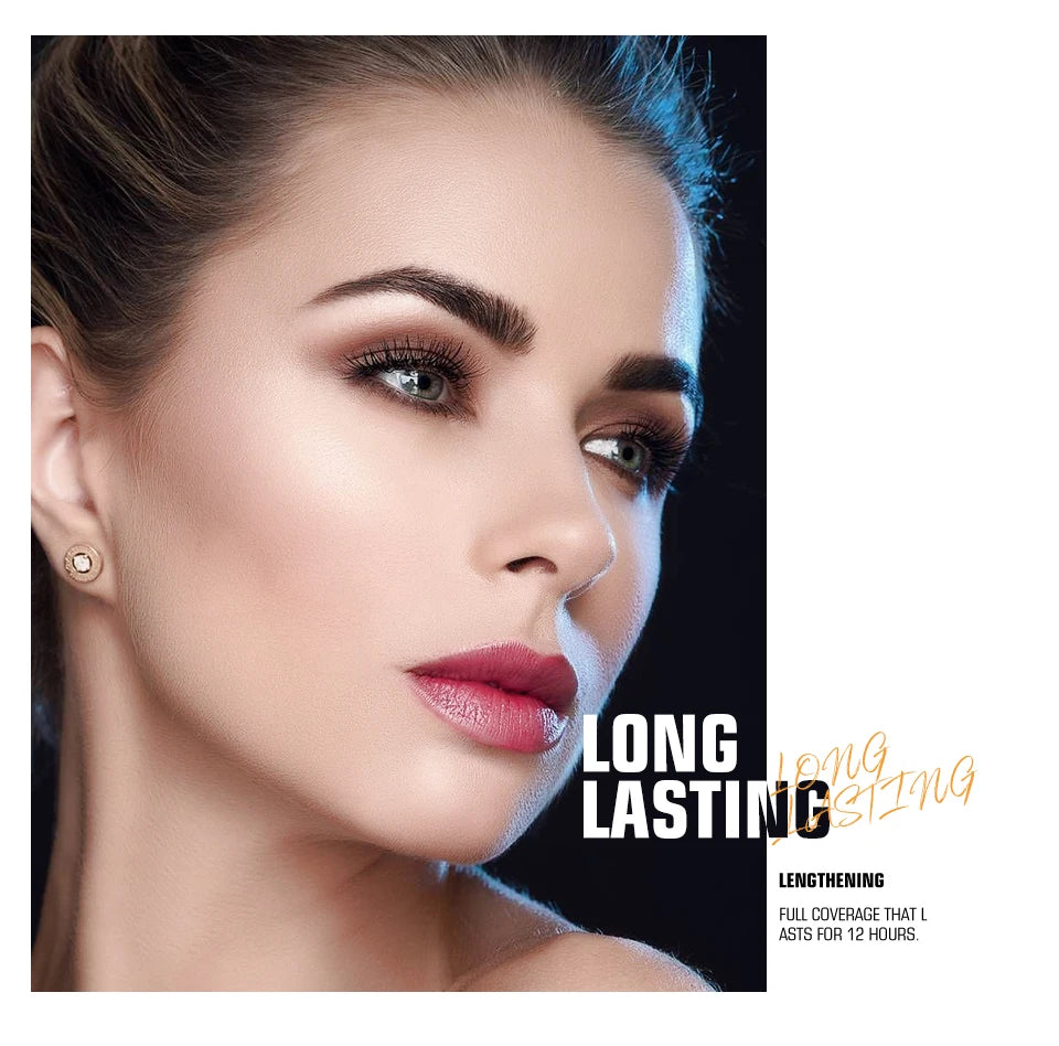 O.TWO.O 3D Mascara – Lengthening Black Lash Eyelash Extension, Long-Wearing Gold Color Brush