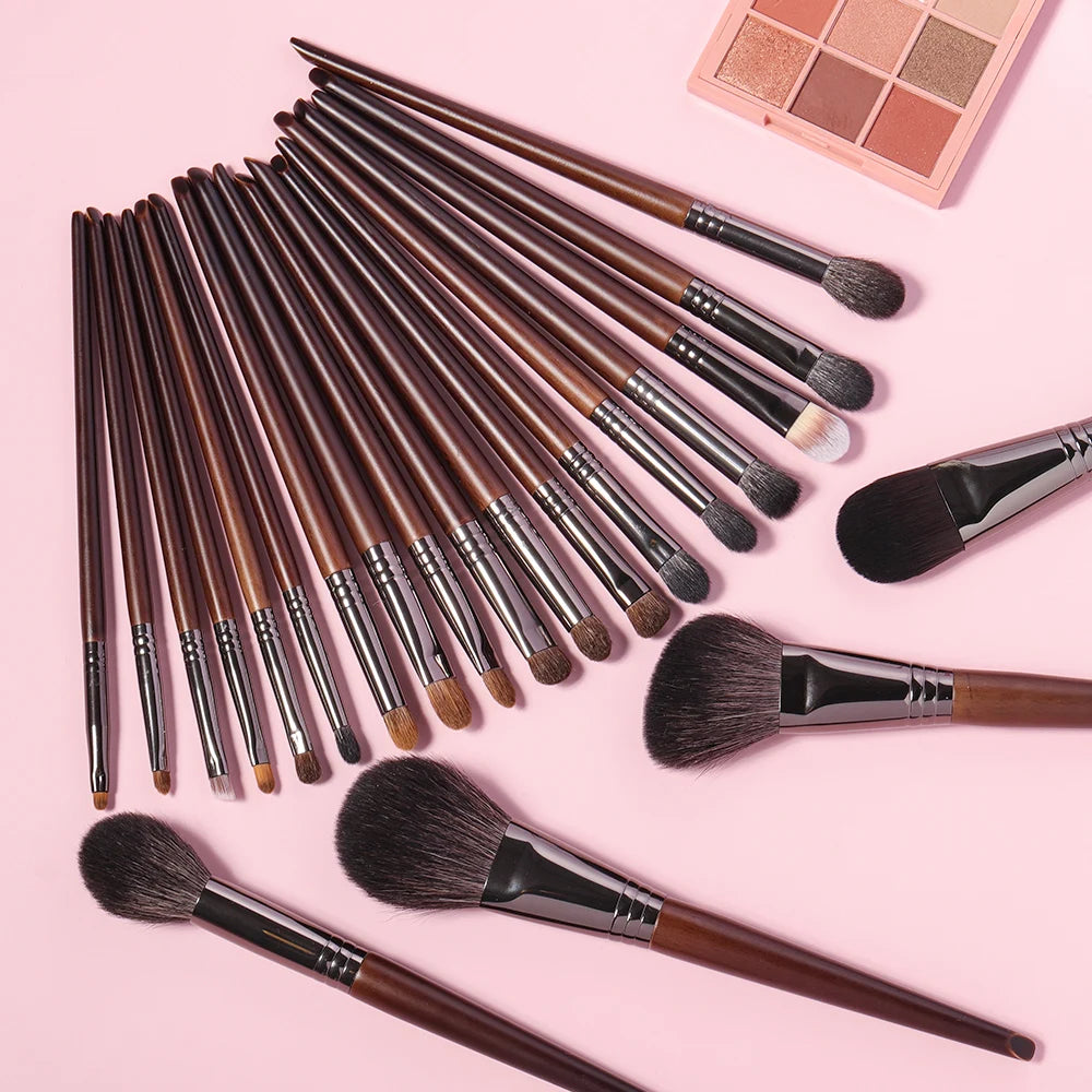 "OVW Professional Makeup Brush Set – Goat Hair Powder, Blush, Eyeshadow & Foundation Brushes