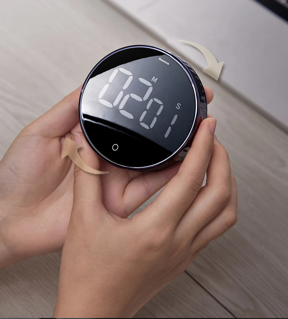 Baseus Magnetic Kitchen Timer – Digital & Mechanical Countdown Alarm