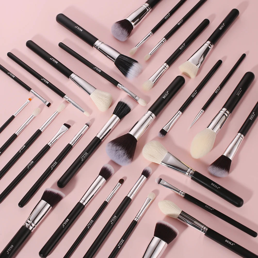 BEILI Black Makeup Brush Set – Professional Natural Goat Hair Brushes for Foundation, Powder & Eyeshadow