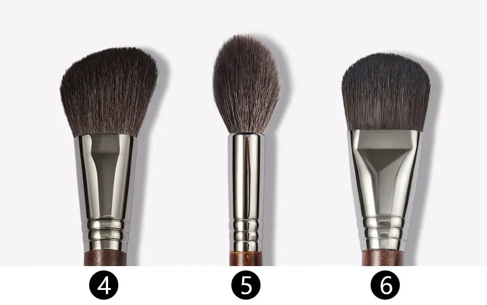 "OVW Professional Makeup Brush Set – Goat Hair Powder, Blush, Eyeshadow & Foundation Brushes