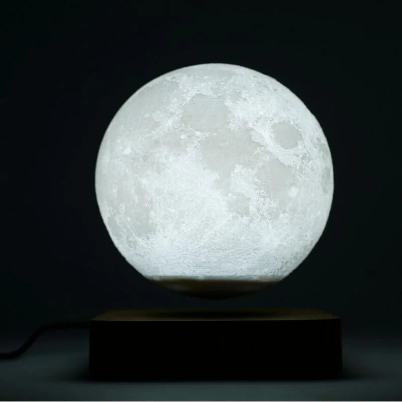 New 3D Printing LED Night Light Creative Touch Magnetic Levitation Moon Lamps 3 Colors Rotating Floating Atmosphereesk Lamp Gift