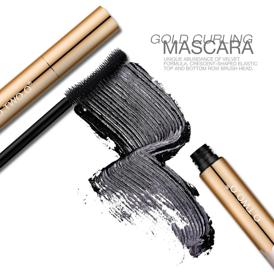 O.TWO.O 3D Mascara – Lengthening Black Lash Eyelash Extension, Long-Wearing Gold Color Brush