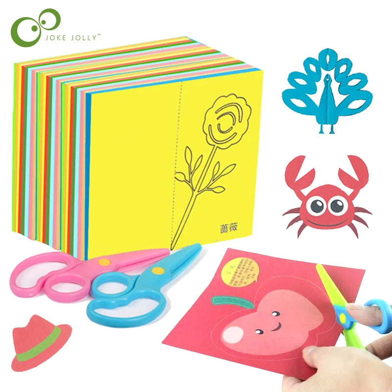 Kids Paper-Cut Craft Set – Safe Scissor Skills Activity Book & Preschool Art Kit