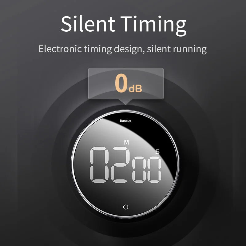 Baseus Magnetic Kitchen Timer – Digital & Mechanical Countdown Alarm