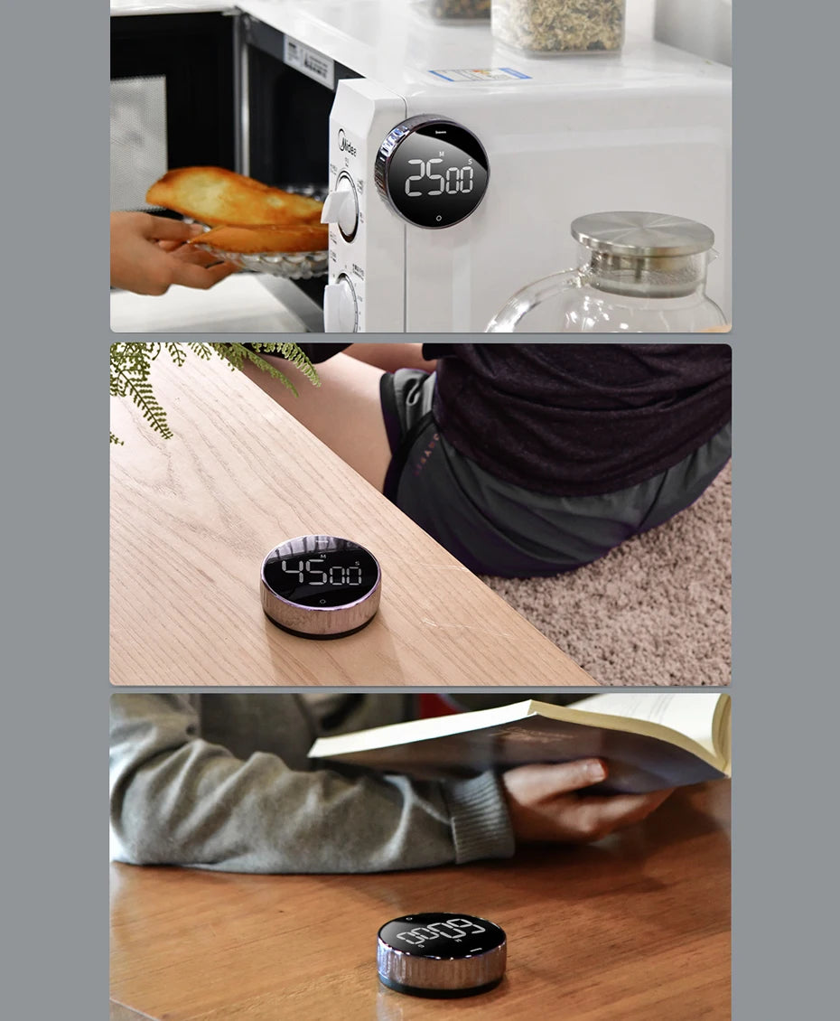 Baseus Magnetic Kitchen Timer – Digital & Mechanical Countdown Alarm