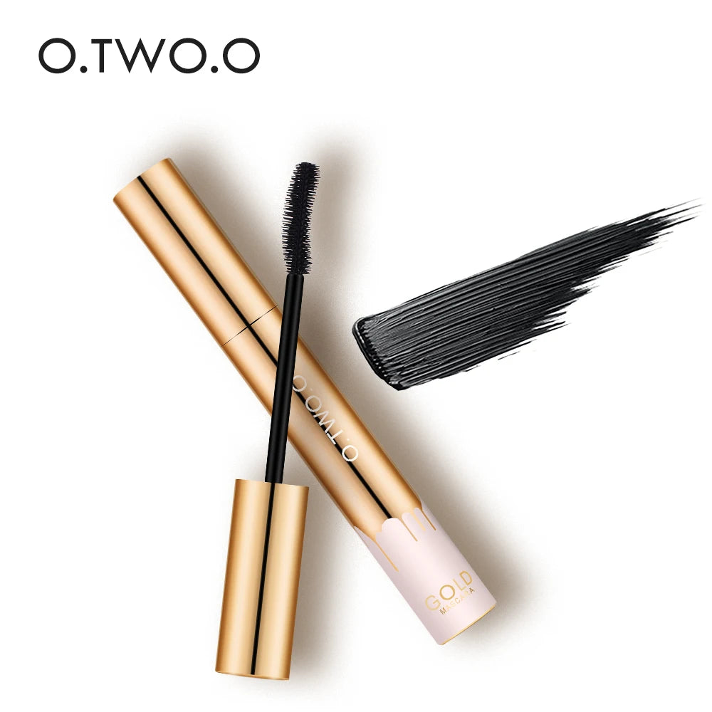 O.TWO.O 3D Mascara – Lengthening Black Lash Eyelash Extension, Long-Wearing Gold Color Brush