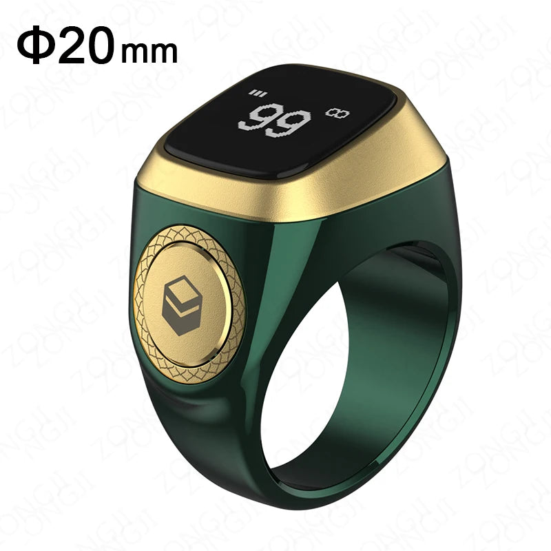 IQibla Smart Zikr Ring Digital Tasbih Counter with Prayer Reminder