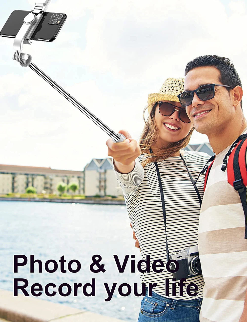 Wireless Bluetooth Selfie Stick Tripod with Fill Light & Remote – Foldable Portable Phone Stand for iPhone & Android
