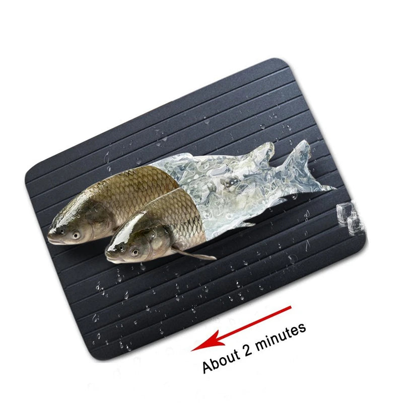 LMETJMA Fast Defrosting Tray – Aluminium Meat & Fish Thawing Tool