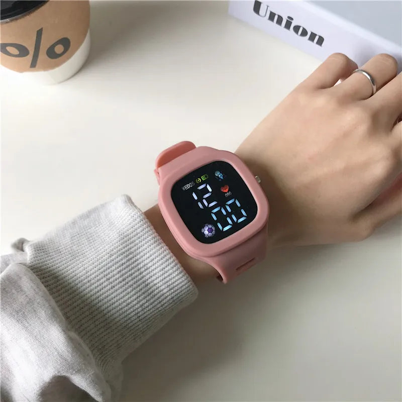 Unisex LED Digital Sports Watch Big Dial Waterproof Silicone