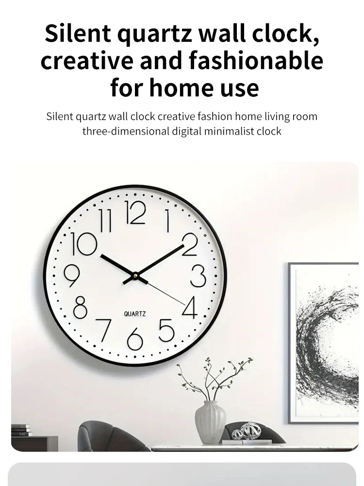 8-Inch Quartz Silent Wall Clock – Modern Cubic Digital Design for Home & Bedroom Décor