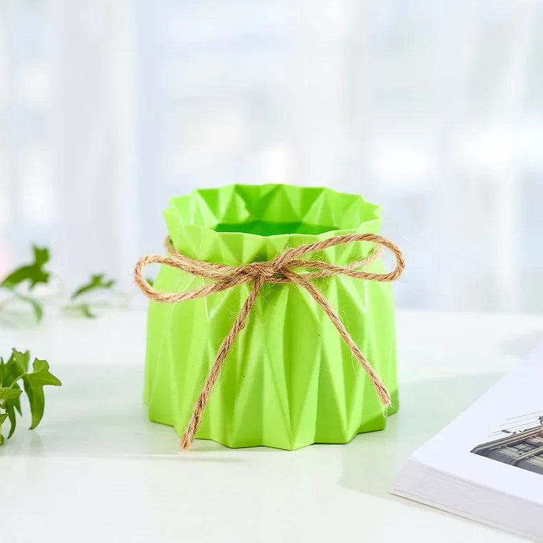Nordic Flower Vase – Imitation Ceramic Plastic Vase for Home, Desktop & Event Décor