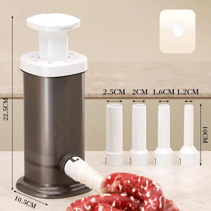 Manual Sausage Maker with 4 Stuffing Pipes – Heavy-Duty Meat Stuffer
